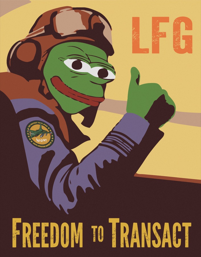 Treat meme: LFG, Freedom to Transact